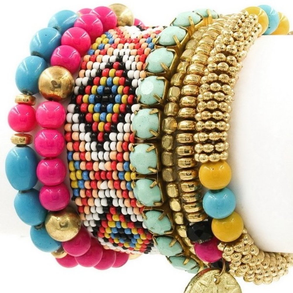 (2 left) 6 Piece Stretch Bracelet Set
